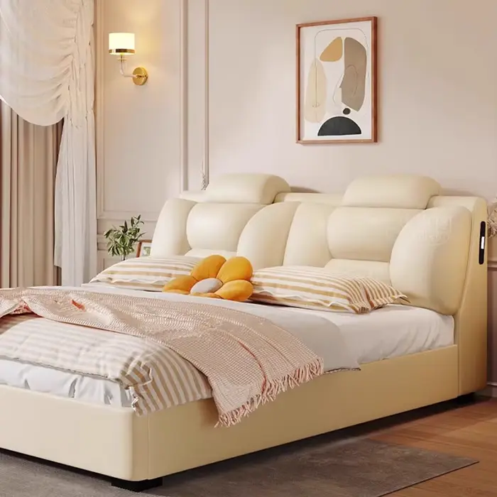Tiroirs modernes Bed Up ascenseur électronique Double lit pliable espace De rangement bois Somieres Y Marcos De Cama meubles De chambre