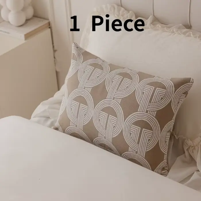 Chemin de lit Jacquard avec anneau géométrique haut de gamme, couverture de lit moderne en flocons d