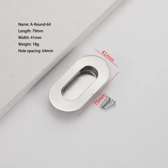Poignées de porte coulissantes encastrées, boutons de porte dissimulés en acier inoxydable, boucles 