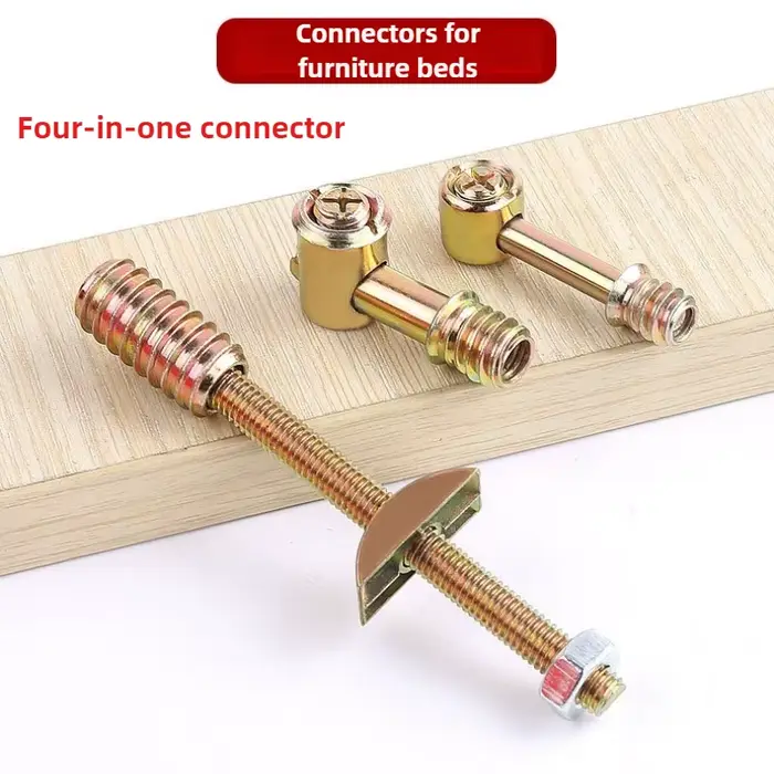 Ensemble de vis excentriques pour meubles, connecteur quatre en un, accessoires de roue, marteau ass