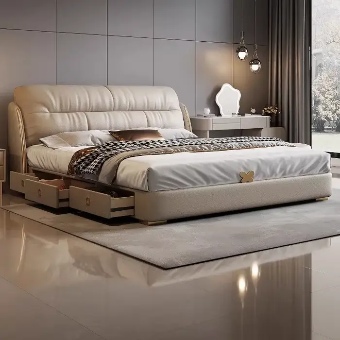 Lit double Queen Size avec rangement