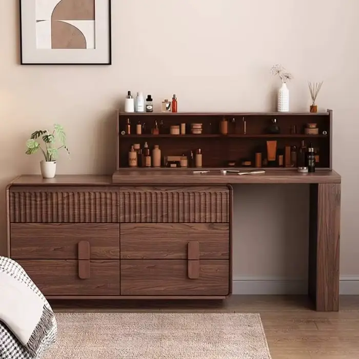 Coiffeuse de chambre moderne et vintage de luxe avec tiroir, sans miroir, pour petite pièce