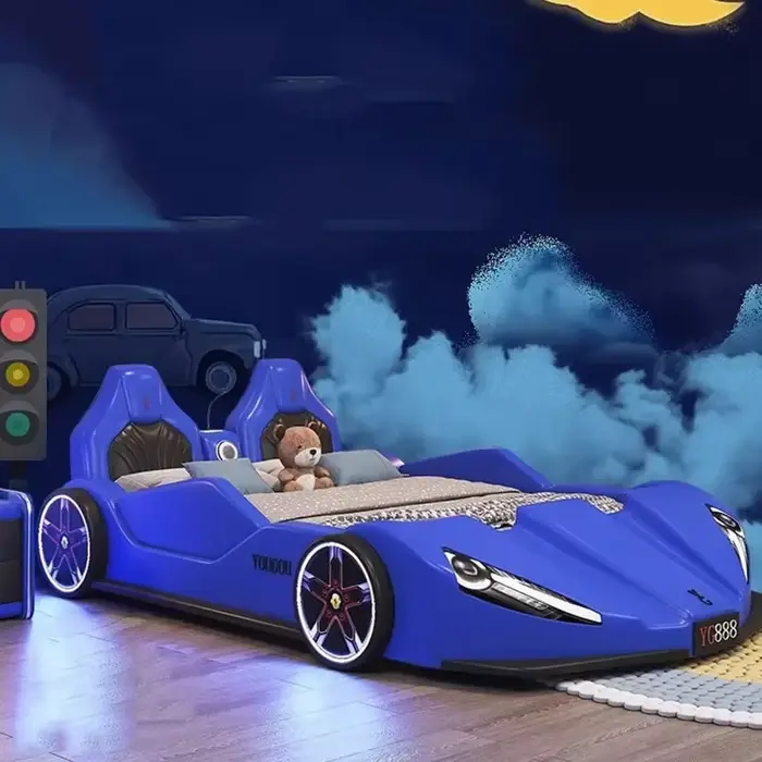 # Offres spéciales haut de gamme chambre sommiers enfants cadres de luxe noir King Size garçons voiture lit