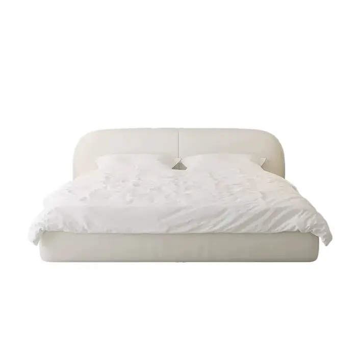 Tête de lit simple blanche en tissu
