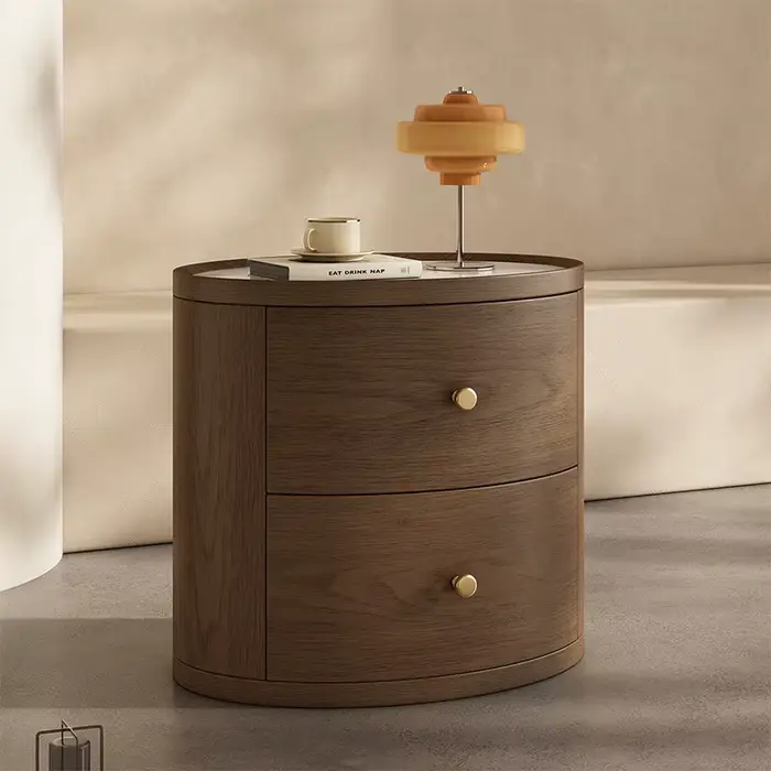 Table de chevet esthétique vintage avec tiroirs