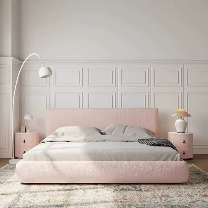 Chambre minimaliste cadre de lit Double King dormir tables de nuit lit moderne rangement Muebles Par