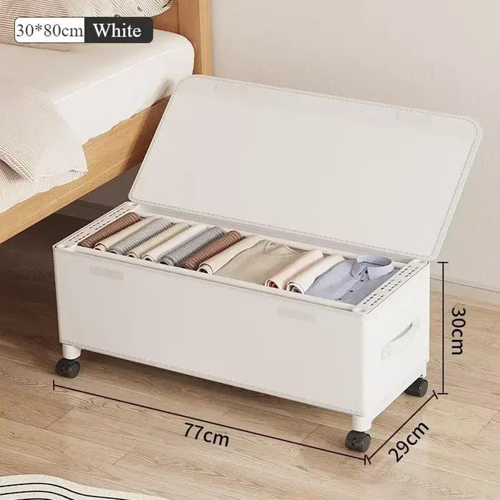 Boîte de rangement pour vêtements multifonctionnelle non tissée avec roulettes Organiseur mobile sou