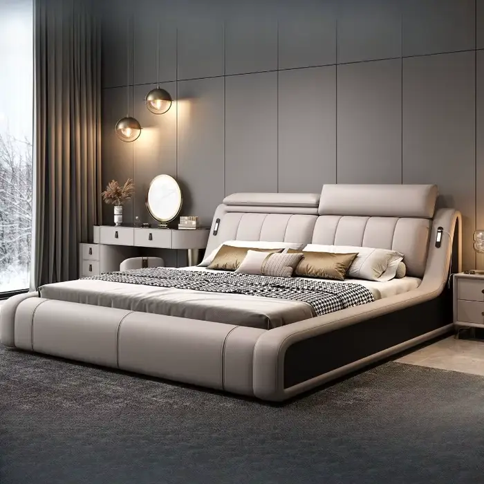 Cadre de couchage lit Unique minimaliste tables de chevet lit fantaisie tête de lit nordique Muebles Para dortoir chambre ensemble meubles