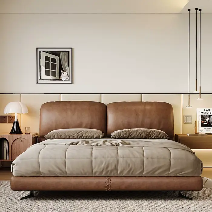 Rangement rembourré lit tables de chevet moderne dormir luxe lit reine têtes de lit Muebles Para dor