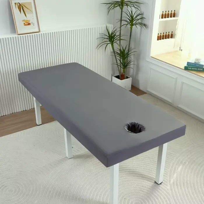 Housse de lit de salon de beauté solide, drap-housse en coton doux pour la peau, pour lit de massage