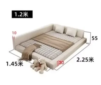 Tête de lit rembourrée blanche, cadres de lit Queen minimaliste, salon français, lit King moderne po