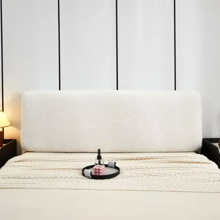 Housse de tête de lit recouverte de velours, housse de lit universelle simple et moderne anti-poussi