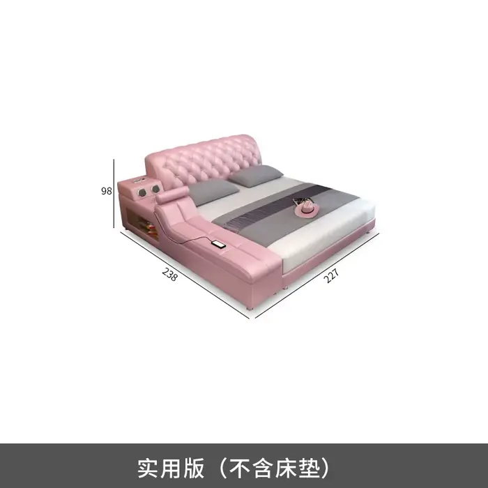 Lit Tatami King Size avec Cadre, Bibliothèque et Rangement, Luxe 180x200, pour Chambre Adulte, Burea