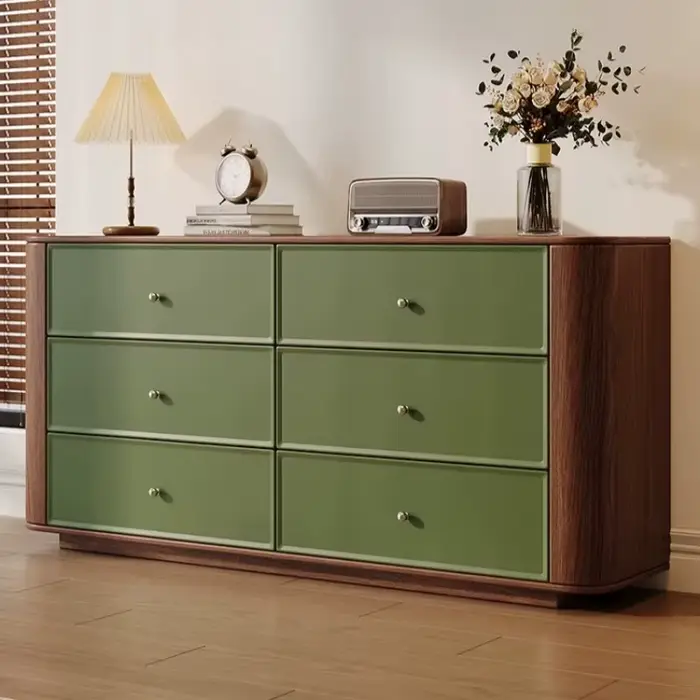 Armoire de Rangement Vintage Rustique en Bois Vert