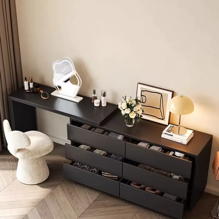 Coiffeuse en bois noir italien Vintage rangement Design