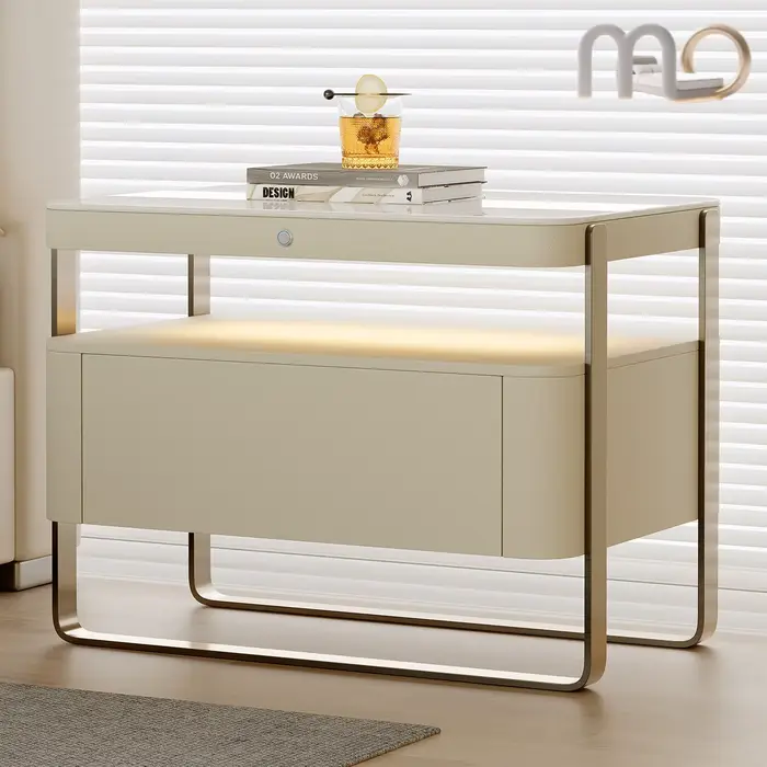 Table De chevet minimaliste, rangement, pieds De sol, Table De chevet De luxe Unique, esthétique drô