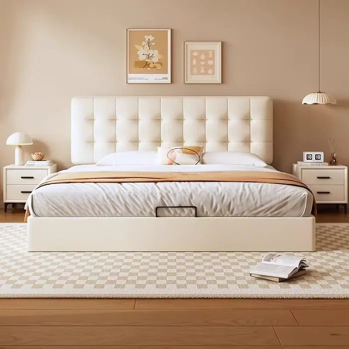 Tête de lit cadre lit fantaisie nordique dormir tables de nuit lit minimaliste Queen Size Muebles Pa