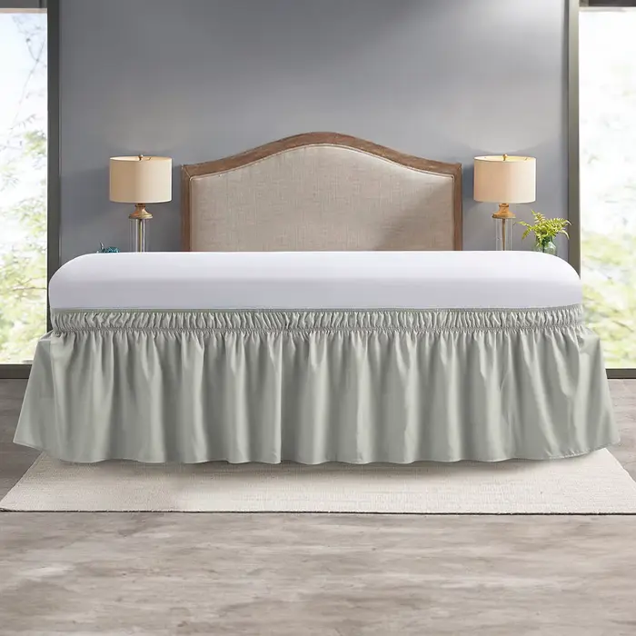 Jupe de lit élastique à volants, douce et confortable, couvre-lit résistant à la décoloration, sans 