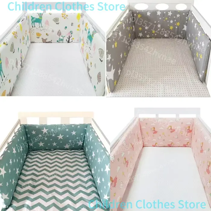 Pare-chocs épais pour lit de bébé, conception à fermeture éclair, une pièce autour du coussin, oreil