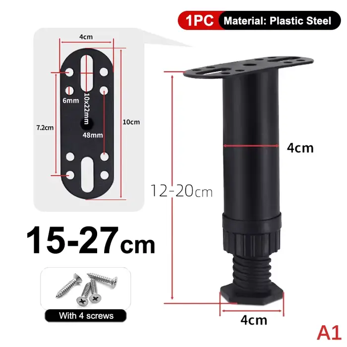 Support de poutre de lit télescopique réglable, pieds de meubles, base antidérapante, réduisant le b