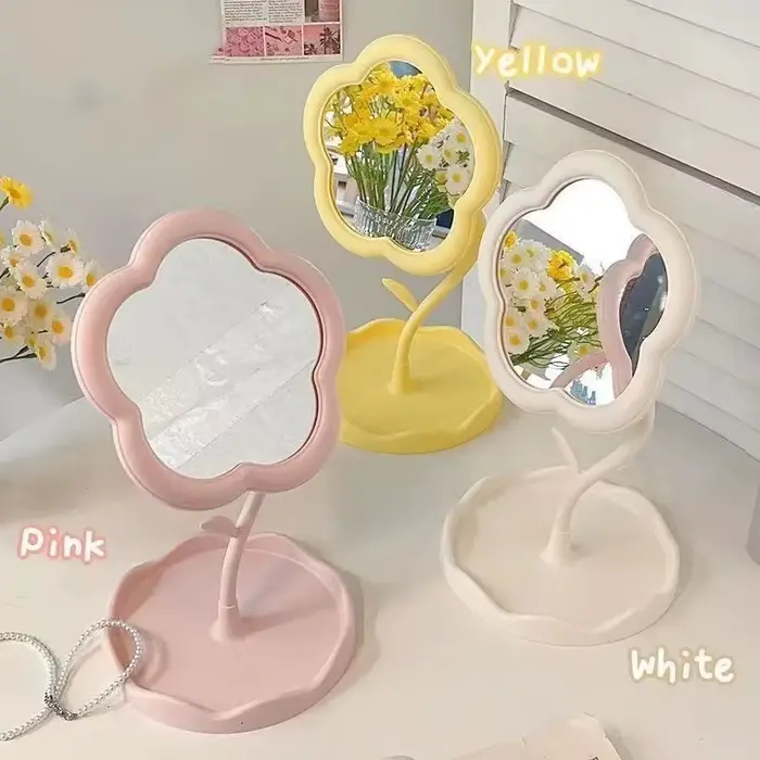 Miroir de bureau miroirs à fleurs dortoir créatif