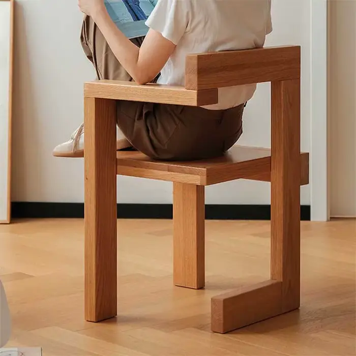 Chambre à coucher salle à manger décor luxe en bois massif créatif salon chaises bloc de constructio