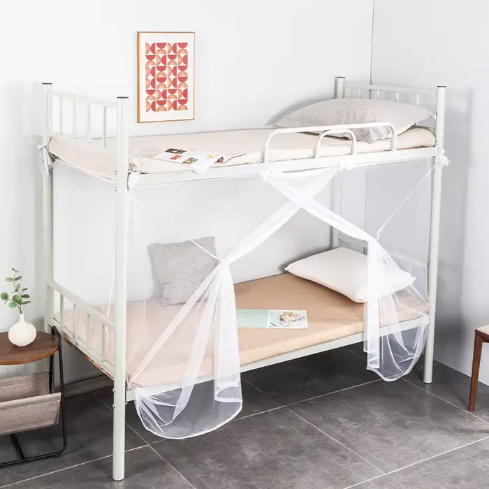 1 moustiquaire blanche pour lit, rideau anti-moustiques en gaze pour dortoir, lits superposés, chamb
