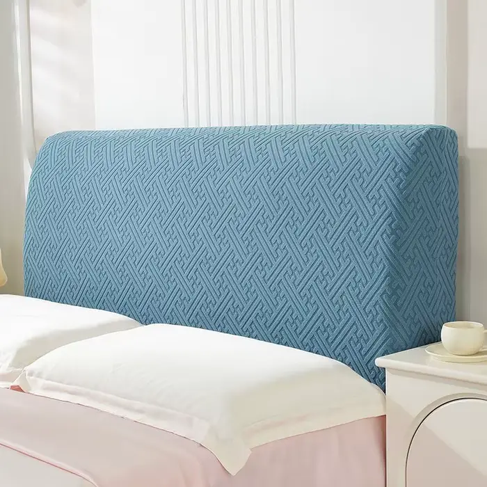 Housse de tête de lit en Jacquard, couleur unie, élastique, feuilles imprimées, tout compris, pour d