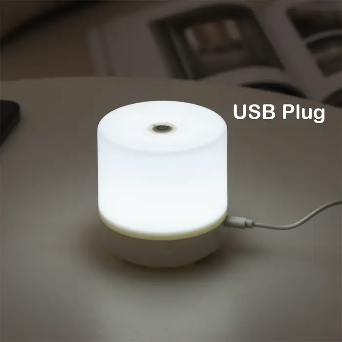 Lampe de chevet LED tactile Rechargeable, 3 couleurs, USB, gradation continue, veilleuse, Protection