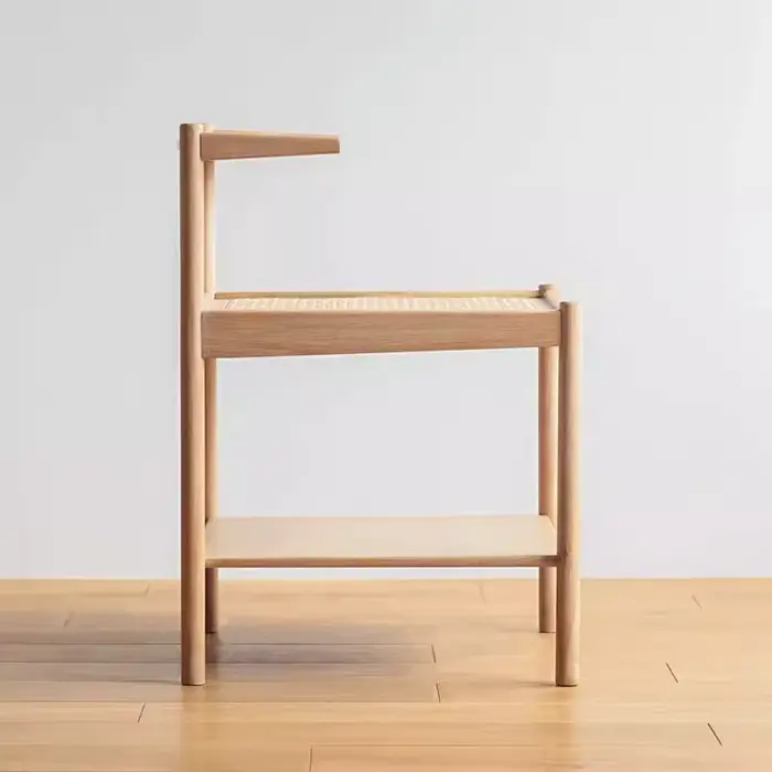 Table De Chevet peu encombrante du milieu du siècle, en rotin japonais rétro moderne, Table De Cheve