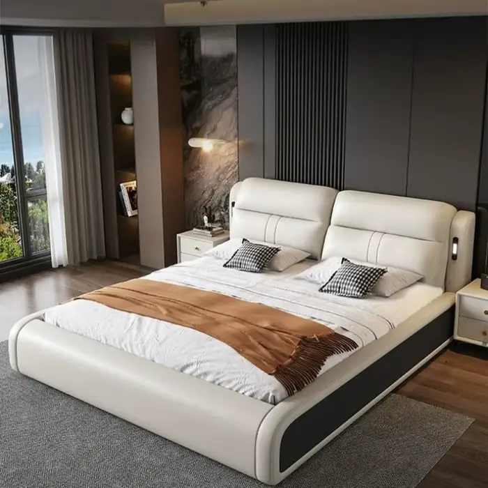Lit De couchage lits minimaliste double tête De lit lits De luxe moderne Unique Cama De Lujo Para do