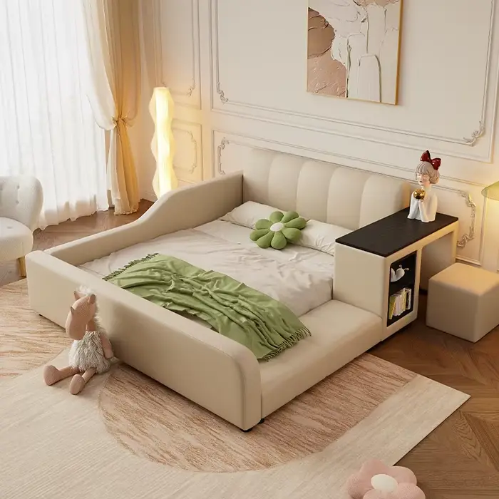 Lit de rangement étanche minimaliste européen pour enfants, tête de lit élégante, meubles de maison