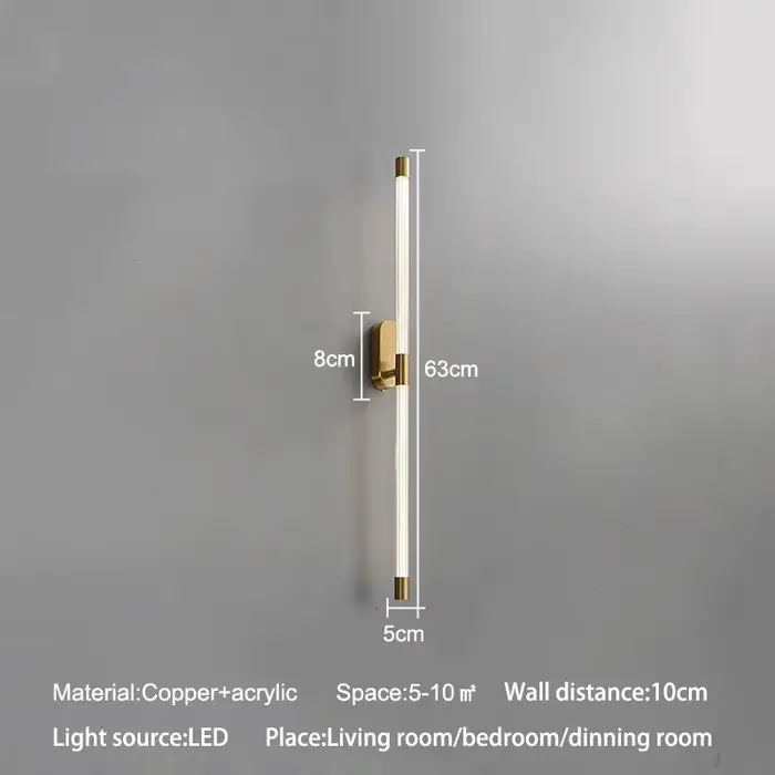 Lampe murale de chevet minimaliste longue pour chambre à coucher, lampe murale moderne minimaliste n