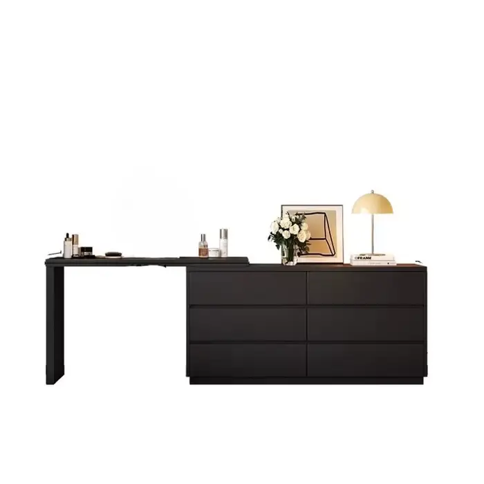 Coiffeuse en bois noir italien Vintage rangement Design coiffeuse tiroirs minimaliste Mueble dortoir