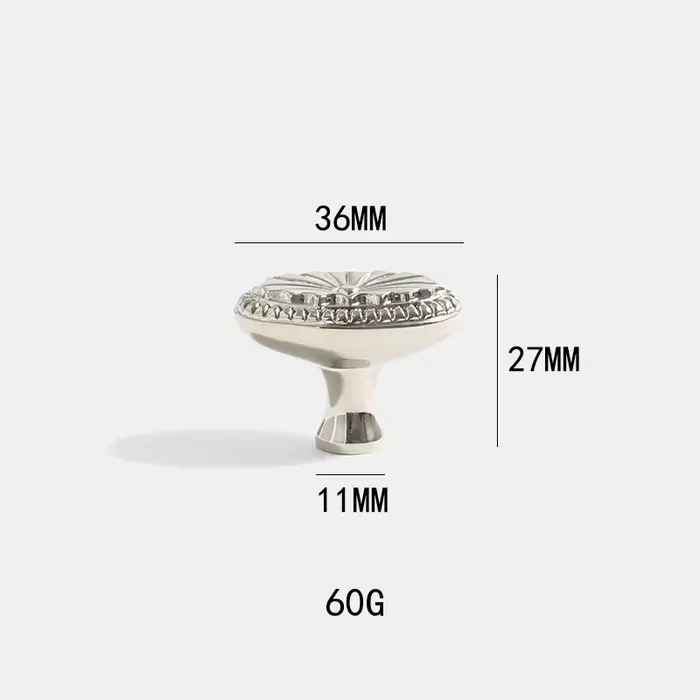 Poignées de porte de placard de chambre à coucher en laiton massif en forme d'écusson français vinta