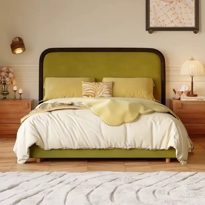 Lits européens esthétiques pour adolescentes, têtes de lit modernes et minimalistes, Double couchage