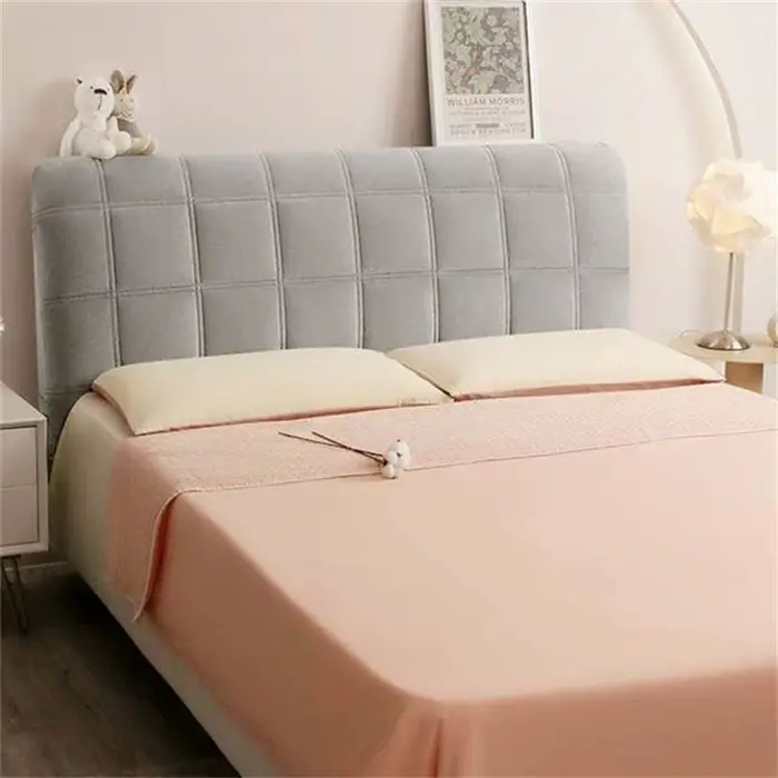 Housse de tête de lit matelassée en velours épais