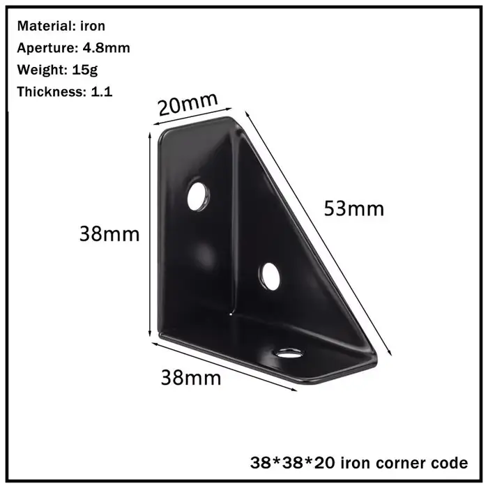 Supports d'angle triangulaires droits, attaches de connecteur d'angle de meubles en bois blanc et no