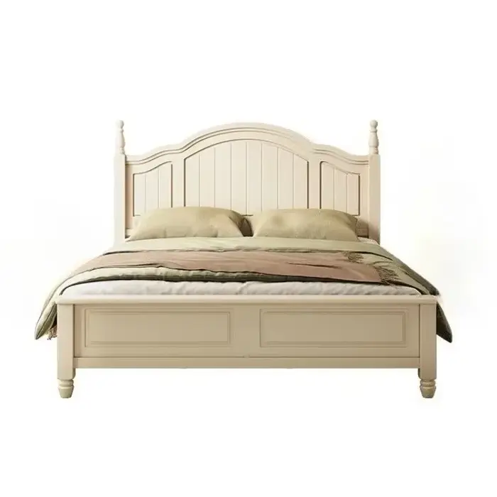 Lits et cadres de lit double pour 2 personnes 120x200 150x200 180x200cm Style moderne et simple Crèm