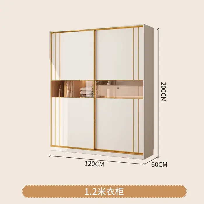 Armoire à portes coulissantes, armoire confortable pour vêtements, Double armoire Portable, rangemen