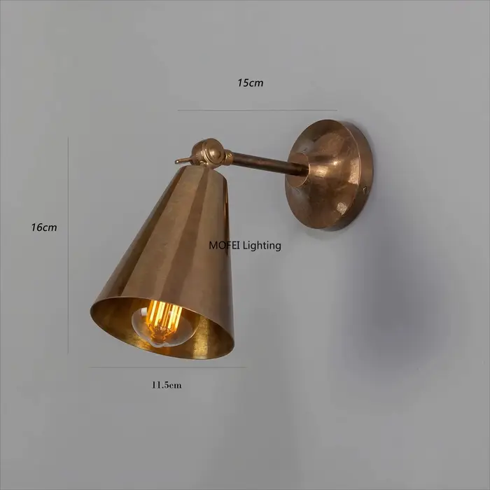 Applique Murale LED Rétro Nordique en Cuivre pour Chambre à Coucher, Salle de Bain, Couloir, Entrée 