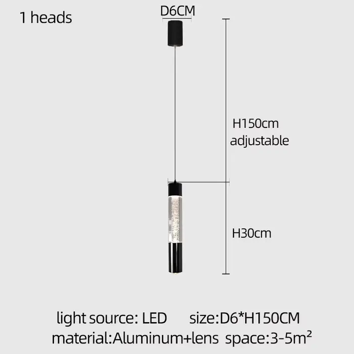 Lampe suspendue LED moderne et minimaliste en verre à bulles, luminaire décoratif de plafond, idéal 