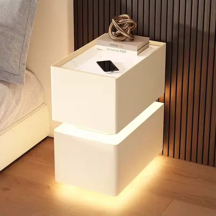 Table de chevet intelligente créative avec chargement sans fil, armoire de rangement de style modern