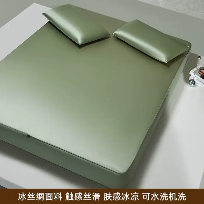 Parure de lit double Queen rafraîchissante pour chambre à coucher, draps verts, taies d'oreiller en 