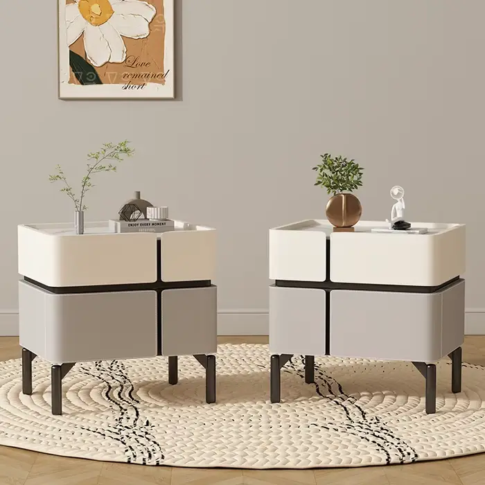 2 ensemble De Table De chevet peu encombrante, moderne, De luxe, tendance, Style italien, avec tiroi