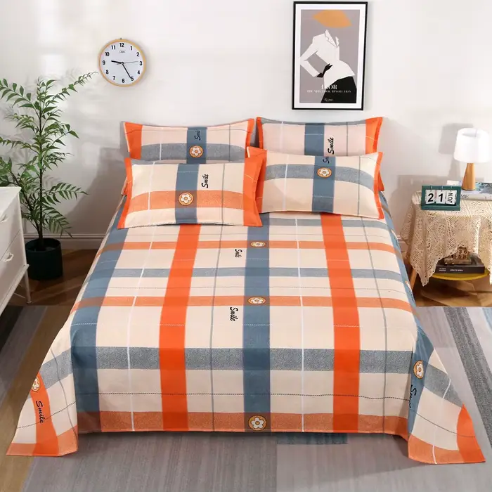 Drap de lit moderne en Polyester et coton, 1 pièce, drap plat, linge de lit simple, Queen, King Size