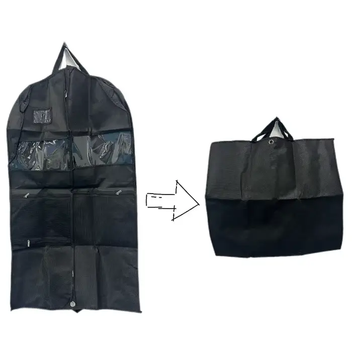 Sac de costume de voyage avec fermeture à glissière, organisateur de rangement de vêtements suspendu