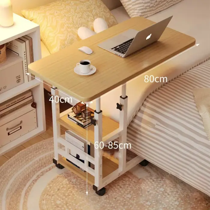 Table de chevet mobile à roulettes multifonctionnelle, Table élévatrice mobile pour chambre à couche