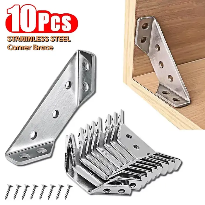 Connecteur d'angle universel pour meubles, 10 pièces, en acier inoxydable, petit Code d'angle univer