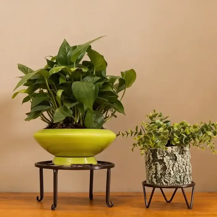 Support à fleurs métallique multi-niveaux 1-2 étages, étagère pour plantes, support pour pots de fle